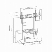 Holder GEMBIRD TVS-100F-01 37" 100"