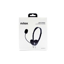 Headphones with Microphone Nilox NXAU0000002 Black