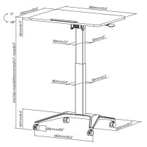 Bureau MacLean MC-453B Noir Acier 80 x 52 cm