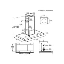 Conventional Hood AEG DIE5961HG Steel