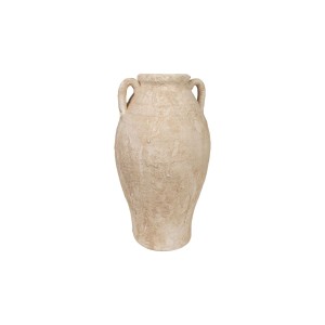 Vase Romimex White Terracotta 21 x 37 x 21 cm With handles