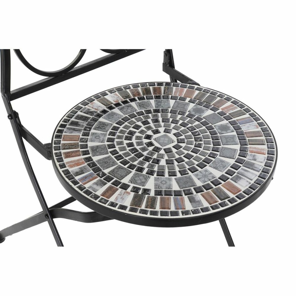 Garden chair DKD Home Decor Black Ceramic Multicolour Ironwork (39 x 50 x 93 cm)