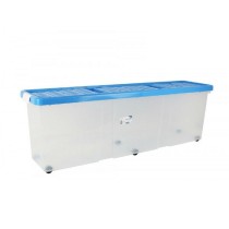 Boîte de rangement avec couvercle Tontarelli Bleu Transparent Plastique 120 x 30 x 39 cm roues (6 Unités)