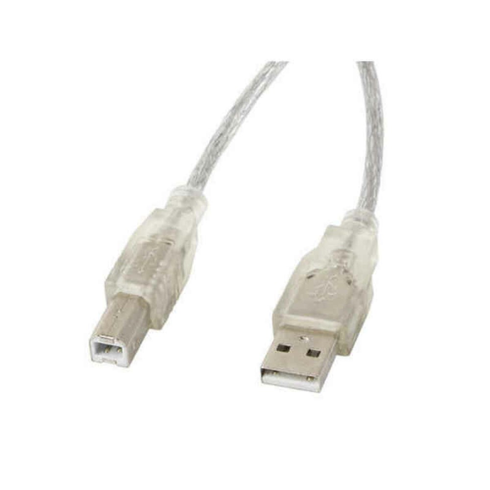 Câble USB A vers USB B Lanberg CA-USBA-12CC-0030-TR 3 m Transparent Clair Imprimante (1 Unité) (3 m)