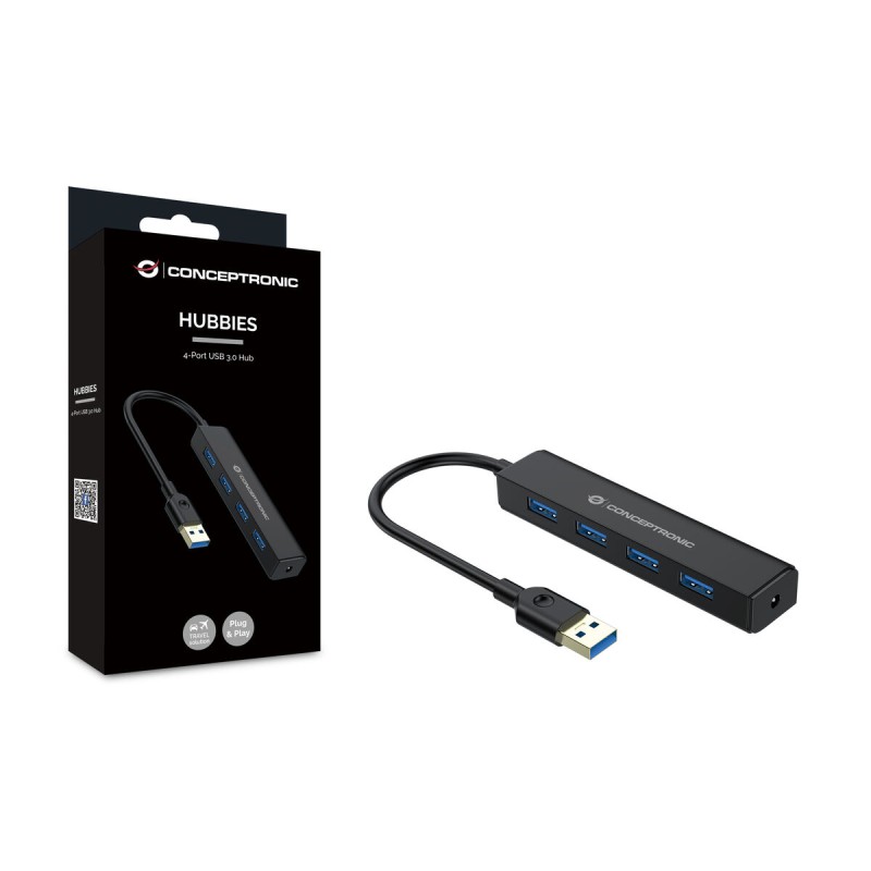 Hub USB Conceptronic C4PUSB3 Noir