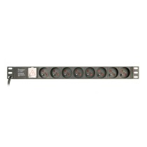 Schuko 19" 8 Steckerleiste mit An/Aus Schalter GEMBIRD EG-PDU-014-FC14 (3 m)