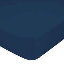 Fitted bottom sheet HappyFriday Basic Navy Blue 90 x 200 x 32 cm