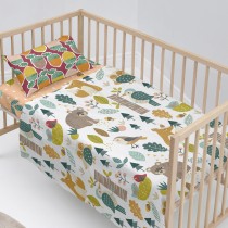 Bedding set HappyFriday Moshi Moshi Harvestwood Multicolour Baby Crib 2 Pieces