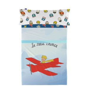 Jeu de draps HappyFriday Le Petit Prince Son avion Multicouleur Lit 1 persone 2 Pièces