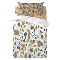 Duvet cover set HappyFriday Moshi Moshi Harvestwood Multicolour Baby Crib 2 Pieces