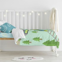 Parure de couette HappyFriday Happynois Train Multicouleur Lit de bébé 2 Pièces