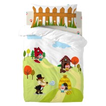 Drap housse HappyFriday MR FOX Multicouleur 70 x 140 x 14 cm Cochon