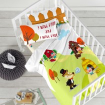 Drap housse HappyFriday MR FOX Multicouleur 70 x 140 x 14 cm Cochon