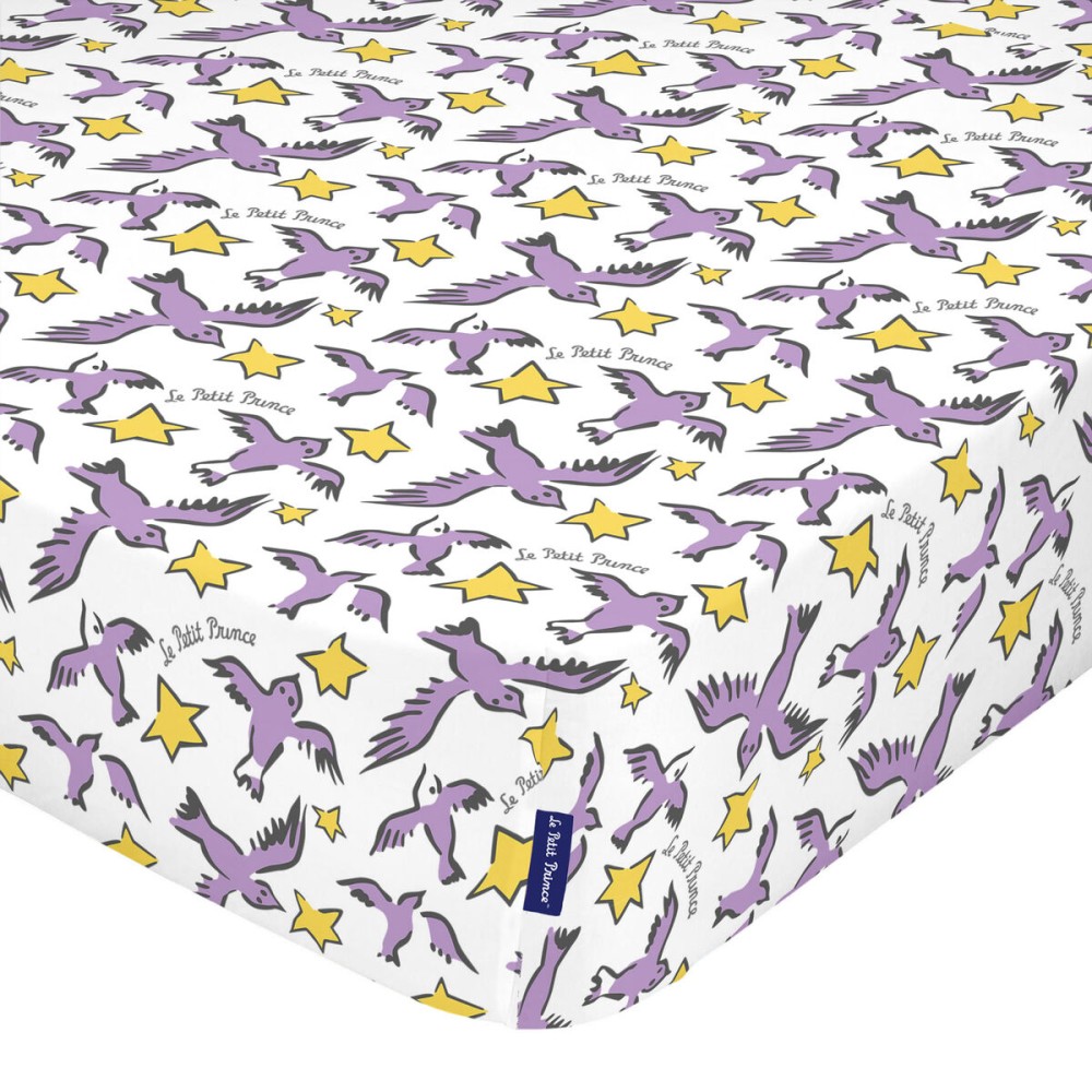 Drap housse HappyFriday LE PETIT PRINCE Multicouleur 60 x 120 x 14 cm Oiseaux