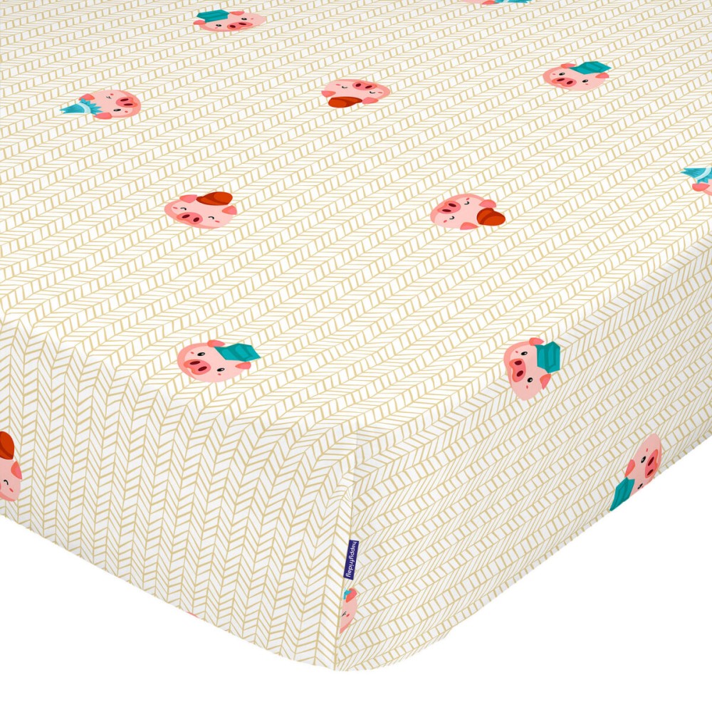 Fitted sheet HappyFriday MR FOX Multicolour 90 x 200 x 32 cm