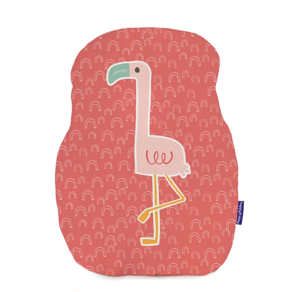 Coussin HappyFriday Moshi Moshi Multicouleur Flamant rose 40 x 30 cm