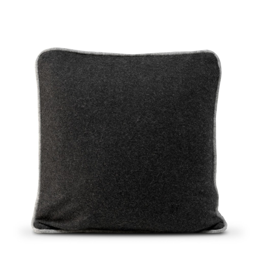 Housse de coussin HappyFriday HF Living Piping Felt Noir 50 x 50 cm