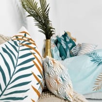 Nordic cover HappyFriday Blanc Foliage mint  Multicolour 240 x 220 cm