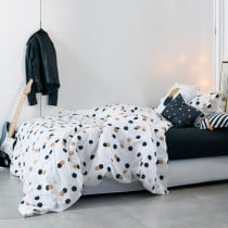 Housse de Couette HappyFriday Blanc Golden dots Multicouleur 155 x 220 cm