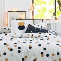 Housse de Couette HappyFriday Blanc Golden dots Multicouleur 155 x 220 cm