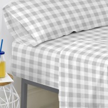 Fitted bottom sheet HappyFriday Basic Kids Grey 90 x 200 x 32 cm Gingham