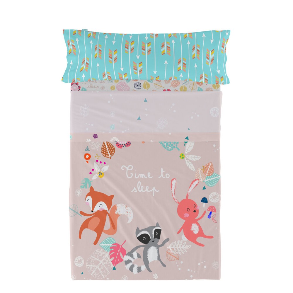 Jeu de draps HappyFriday Moshi Moshi Fantasy Multicouleur Lit 1 persone 2 Pièces