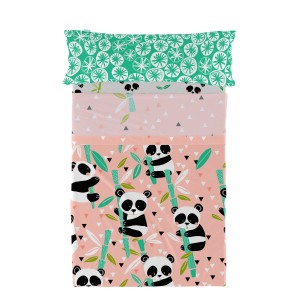 Bedding set HappyFriday Moshi Moshi Panda garden Pink Single 2 Pieces