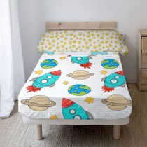 Bedding set HappyFriday Mr Fox Space Rocket Multicolour Single 2 Pieces