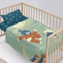 Jeu de draps HappyFriday Mr Fox The Warrior Multicouleur Lit de bébé 2 Pièces