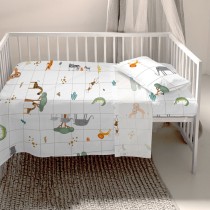 Bedding set HappyFriday HF Mini Savanna Multicolour Baby Crib 2 Pieces