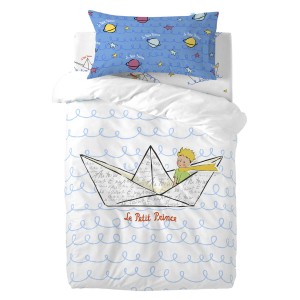 Parure de couette HappyFriday Le Petit Prince Navire Multicouleur Lit de bébé 2 Pièces