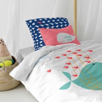 Parure de couette HappyFriday Moshi Moshi Whale Multicouleur Lit 1 persone 2 Pièces