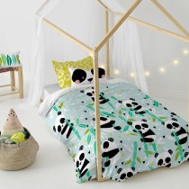 Parure de couette HappyFriday Moshi Moshi Panda Garden Blue Bleu Lit 1 persone 2 Pièces