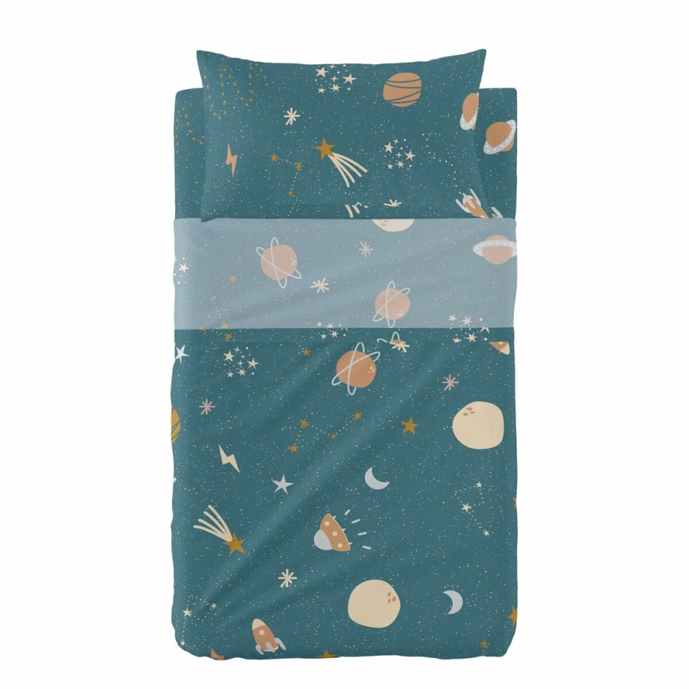 Jeu de draps HappyFriday HF Mini Universe Multicouleur Lit de bébé 2 Pièces