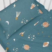 Jeu de draps HappyFriday HF Mini Universe Multicouleur Lit de bébé 2 Pièces