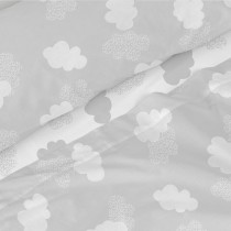 Jeu de draps HappyFriday Basic Kids Clouds Gris Lit 1 persone 2 Pièces