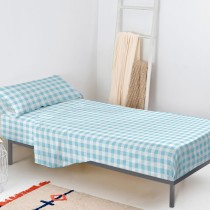 Bettwäsche-Set HappyFriday Basic Kids Vichy Blau Einzelmatratze 180 x 270 cm 2 Stücke