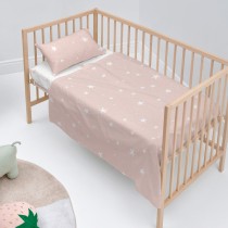 Bettwäsche-Set HappyFriday Basic Kids Little star Rosa Babybettchen 2 Stücke