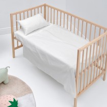 Bedding set HappyFriday BASIC KIDS White Baby Crib 2 Pieces