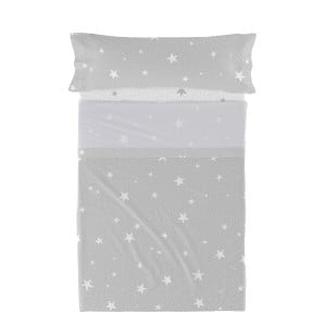 Jeu de draps HappyFriday Basic Kids Little star Gris Lit 1 persone 180 x 270 cm 2 Pièces