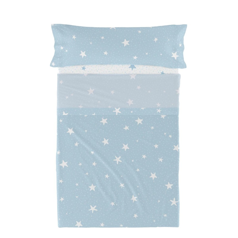 Bedding set HappyFriday Basic Kids Little star Blue Single 2 Pieces