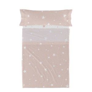 Jeu de draps HappyFriday Basic Kids Little star Rose Lit 1 persone 2 Pièces