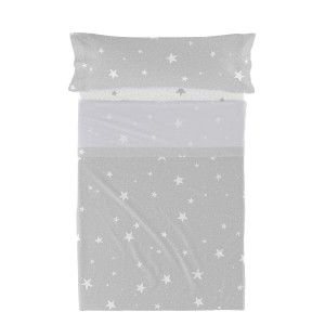 Jeu de draps HappyFriday Basic Kids Little star Gris Lit 1 persone 2 Pièces