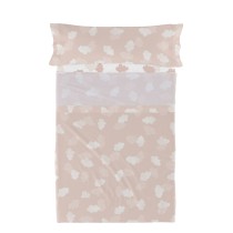 Jeu de draps HappyFriday Basic Kids Clouds Rose Lit 1 persone 2 Pièces