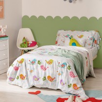 Duvet cover set HappyFriday Mr Fox Little birds Multicolour Single 2 Pieces