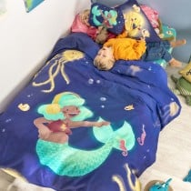 Parure de couette HappyFriday Mr Fox Happy mermaid Multicouleur Lit 1 persone 2 Pièces