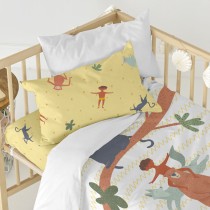 Parure de couette HappyFriday Mr Fox Jungle life  Multicouleur Lit de bébé 2 Pièces