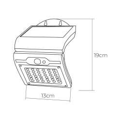 Wandleuchte EDM Bewegungsmelder Solar Schwarz 2 W 220 Lm (6500 K)