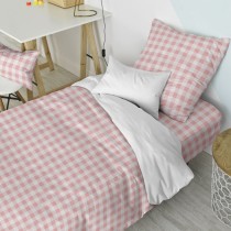 Duvet cover set HappyFriday Basic Kids Pink Single Gingham 2 Pieces