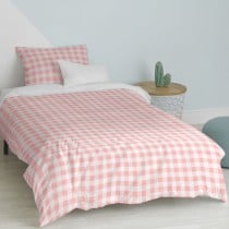 Duvet cover set HappyFriday Basic Kids Pink Single Gingham 2 Pieces